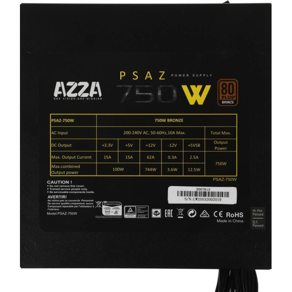 Блок питания AZZA PSAZ-750W