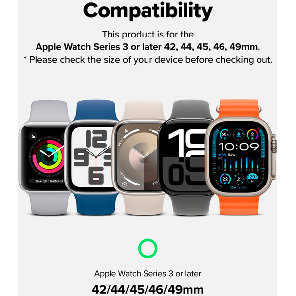 Ремешок RINGKE Titanium One для Apple Watch 44 / 45 / 46 / 49 mm NATURAL TITANIUM