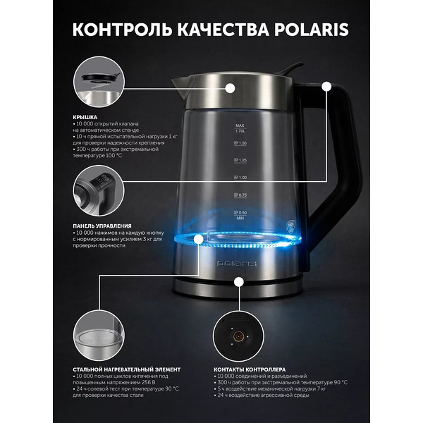 Электрочайник Polaris PWK 1725CGLD Wi-Fi IQ Home