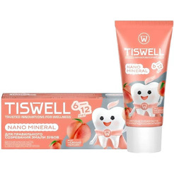 Зубная паста TISWELL Реминерализующая наногидроксиапатит Персик от 6-12 лет для детей, 60 г
