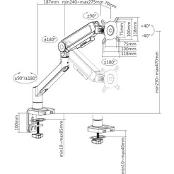 Кронштейн для монитора Ultramounts UM732W (белый)