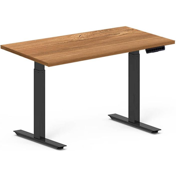 Стол для работы стоя Fit Focus X-2 с электроприводом (черный, дуб канзас коричневый)