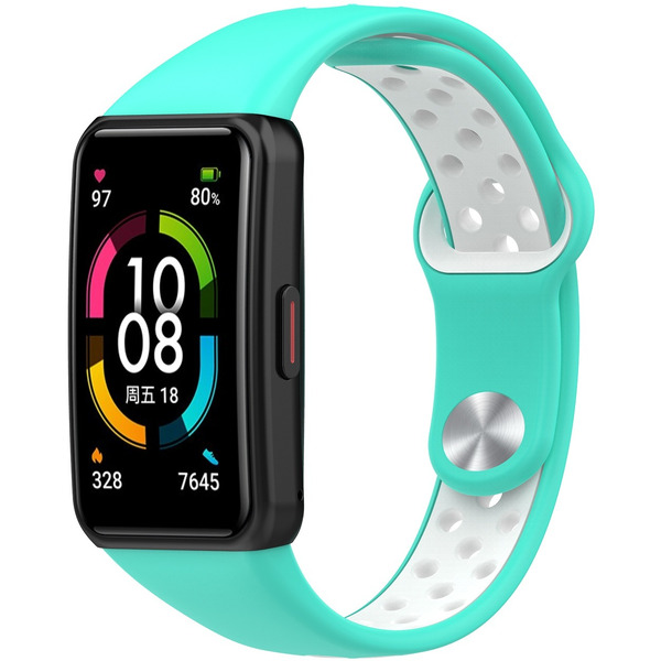 Ремешок Bingo Sport для Huawei/Honor Band 6/6 Pro (мята/белый)