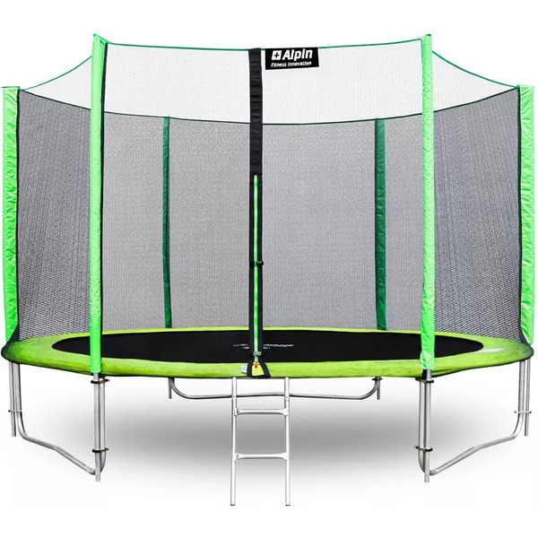 Батут Alpin AT-374 с защитной сеткой и лестницей 3.74 м