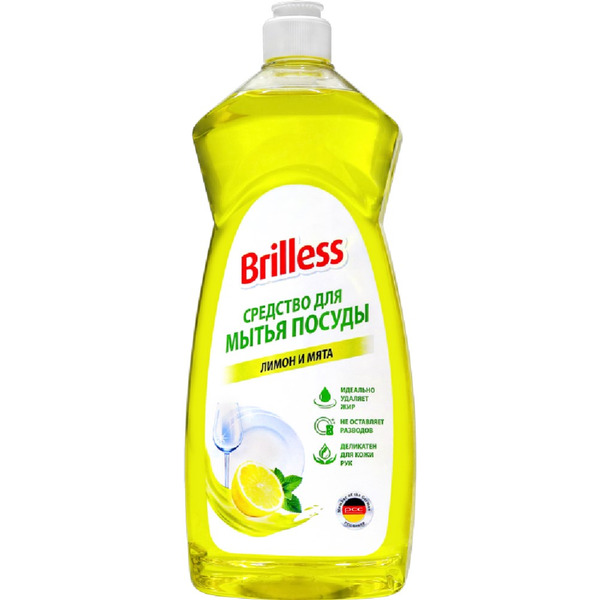Средство для мытья посуды Brilless лимон и мята, 1 л