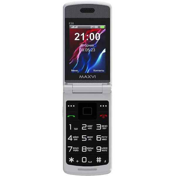 Кнопочный телефон Maxvi E28 + ЗУ WC-11 (синий)