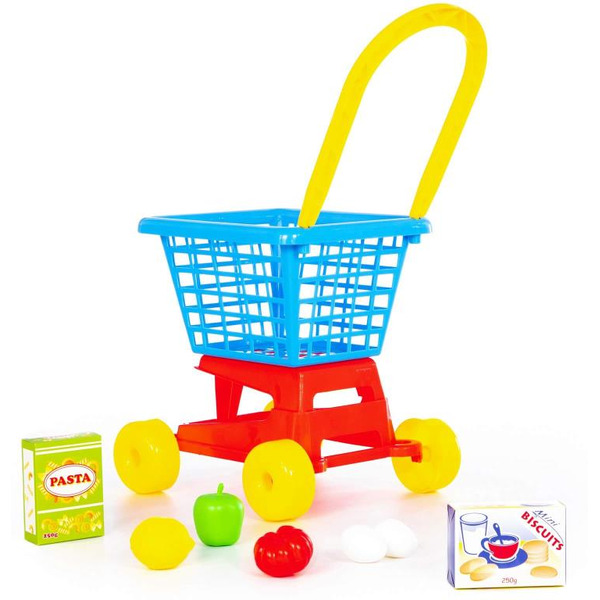 Тележка игрушечная Полесье Supermarket №1 с набором продуктов 67890