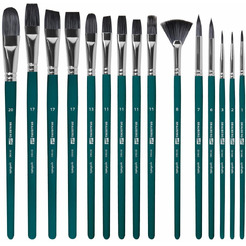 Набор кистей BRAUBERG ART DEBUT 201045 (15 шт+мастихин и художественная губка)