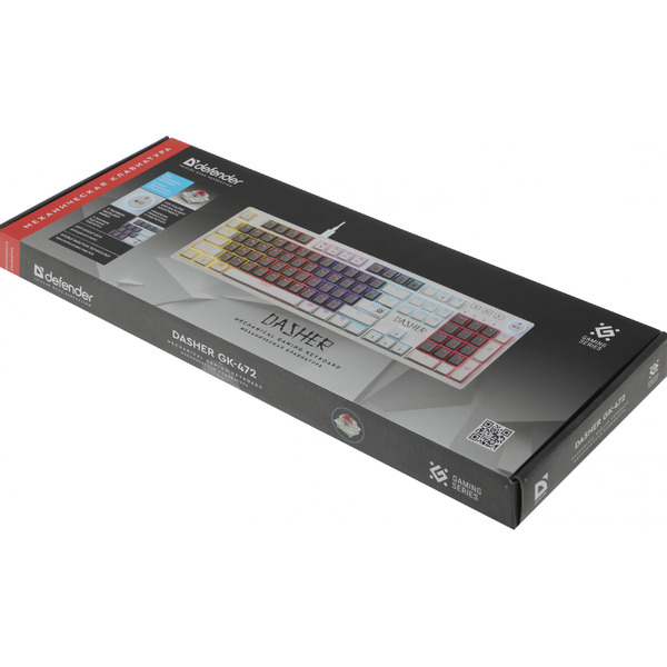 Клавиатура Defender Dasher GK-472 (белый/серый)