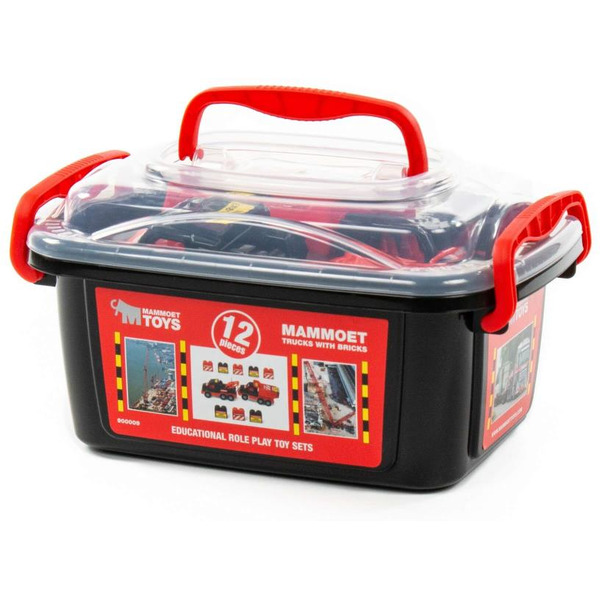 Автомобиль-самосвал Полесье 57143 215-01 MAMMOET+ автомобиль-эвакуатор + конструктор (10 элементов)