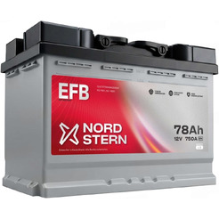 Автомобильный аккумулятор NORD STERN NS780F EFB R+ (78 Ah)
