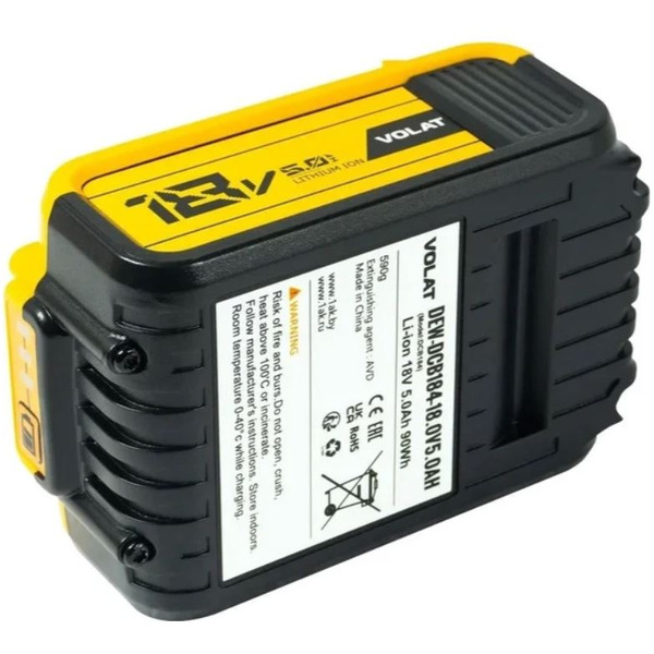 Аккумуляторная батарея VOLAT для DeWalt 18.0V 5.0AH (Li-ion) DEW-DCB184