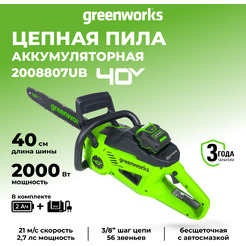 Аккумуляторная пила Greenworks GD40CS20XK4 2008807UB