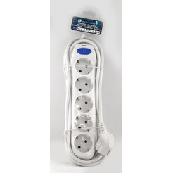 Удлинитель Electraline 62052 (3м, белый)