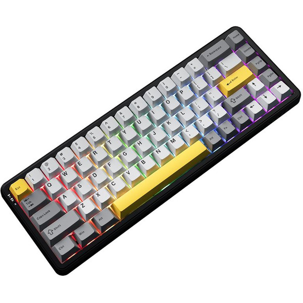 Компьютерная клавиатура AJAZZ AK680 MAX (8+1K) черно-серо-желтые клавиши