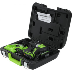 Ударная дрель-шуруповерт Greenworks GD24DD60K2 3704107UA