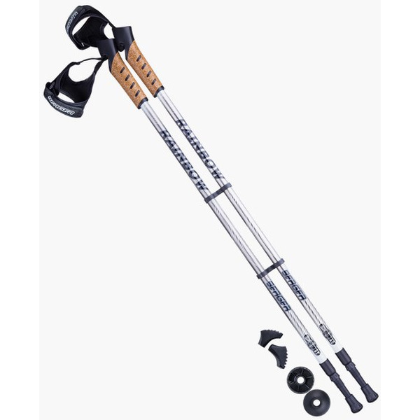 Палки для скандинавской ходьбы Berger Rainbow 77-135 (серый/белый)