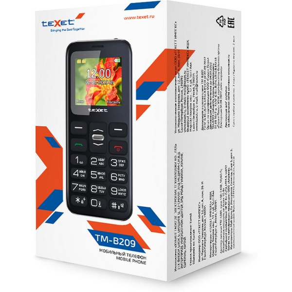 Телефон TEXET TM-B209 (черный)