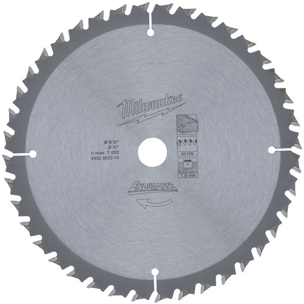 Диск пильный (по дереву) MILWAUKEE D 165х15.87х1.6 мм 40Z  4932352314