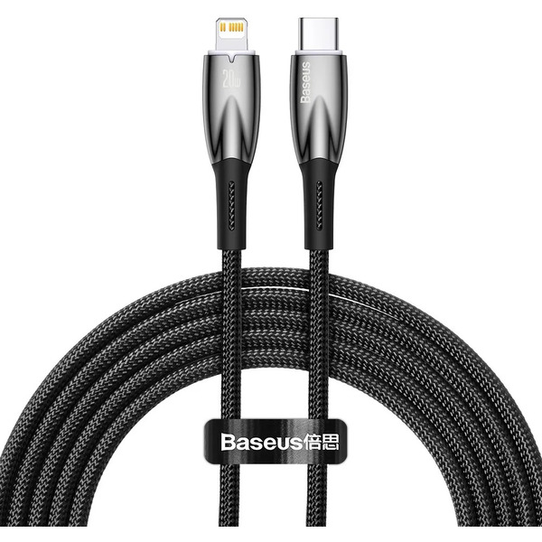 Кабель Baseus Glimmer Series USB Type-C - Lightning (2 м, черный)