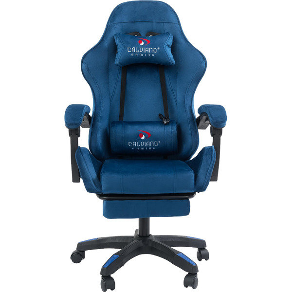 Вибромассажное кресло Calviano 1584 (велюр, синий)