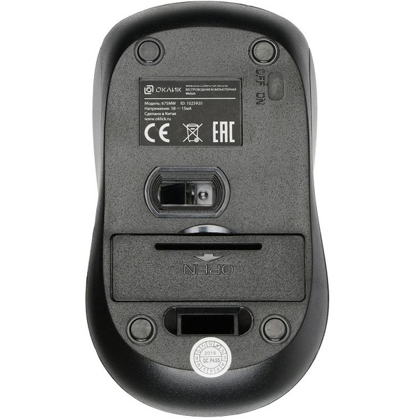 Мышь Oklick 675MW (черный/красный)