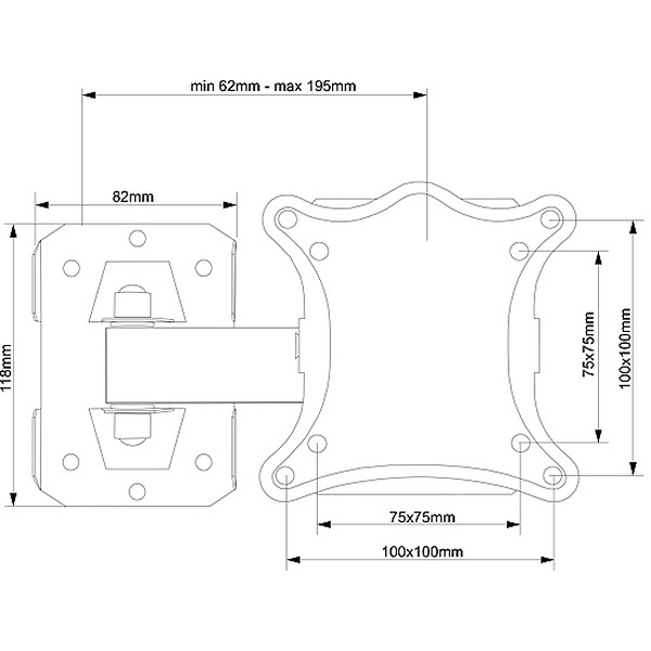 Кронштейн бытовой ELECTRICLIGHT КБ-01-82, черный