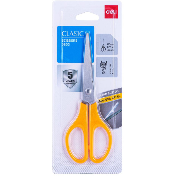 Ножницы 17 см DELI E0603YELLOW