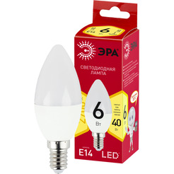 Лампочка ЭРА RED LINE LED B35-6W-827-E14 R