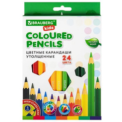 Карандаши цветные утолщенные BRAUBERG KIDS 181879 (24 шт)