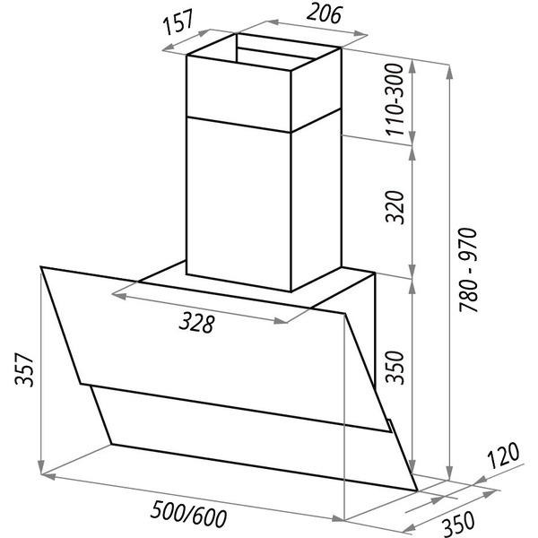 Кухонная вытяжка Maunfeld London 50 (бежевый)