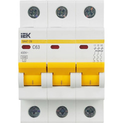 Выключатель автоматический IEK ВА 47-29 3п 63А C MVA20-3-063-C