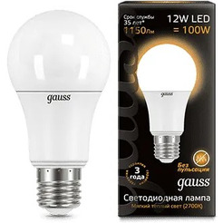 Лампа Gauss LED Globe А60 12W 2700К/3000K 102502112