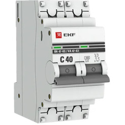 Выключатель автоматический EKF PROxima ВА 47-63 2P 40А (C) 4.5kA