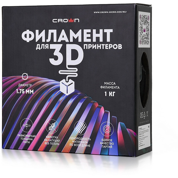 Пластик для 3D-печати Crown CM-FILABS019W (1.75мм, 1кг, белый)