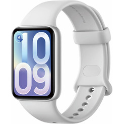 Фитнес-браслет Xiaomi Smart Band 10 Pro BHR08WBGL (серебристый, со светло-серым силиконовым ремешком)