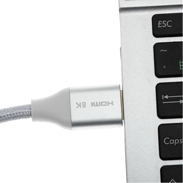 Кабель Cactus CS-HDMI.2.1-1.8 (ver 2.1, 1.8 м, серебристый)