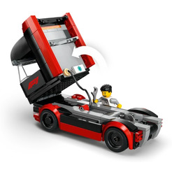 Конструктор LEGO City 60445 Грузовик F1 с болидами RB20 и AMR24 F1