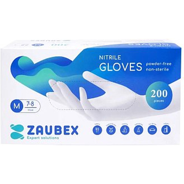 Нитриловые перчатки Zaubex 9122527 (M, 200 шт)