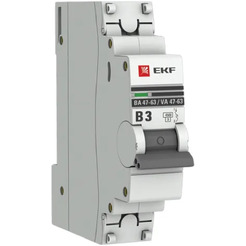 Выключатель автоматический EKF PROxima ВА 47-63 1P 3А (В) 4,5kA