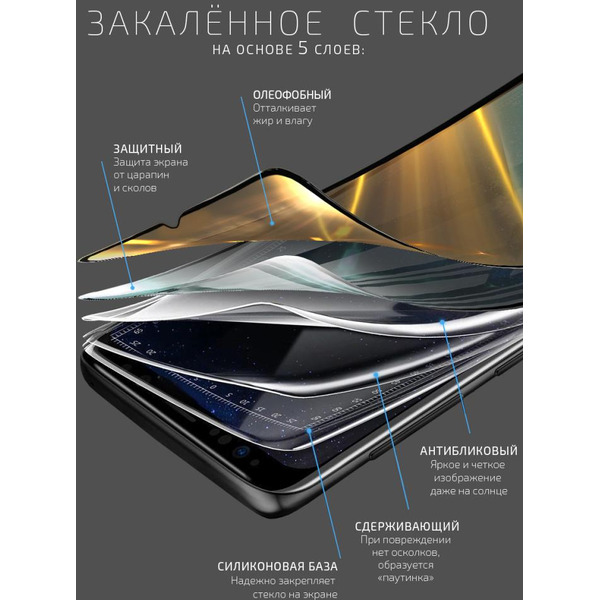 Защитное стекло AKAMI Glow series для TECNO Spark 10C черный (33790)