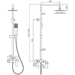 Душевая система со смесителем Ledeme L72417
