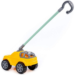 Игрушка-каталка Полесье Боби с ручкой 75007 (жёлтый)