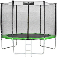 Батут пружинный ATLAS SPORT 10FT BASIC green (с защитной сеткой и лестницей)