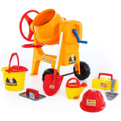 Игровой нвбор Полесье Бетономешалка Construct + набор каменщика №7 50649