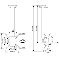 Кронштейн потолочный ELECTRICLIGHT КБ-01-76, черный