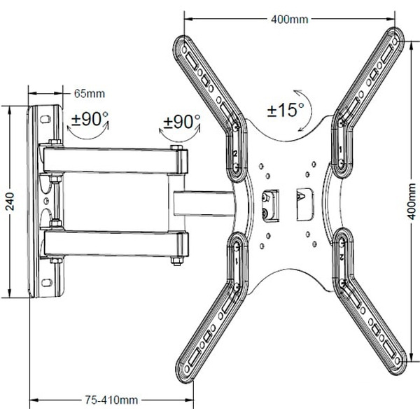 Кронштейн для ТВ MASTERKRON PLA17-443