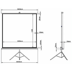 Экран проекционный на треноге BRAUBERG TRIPOD (150х150см), матовый