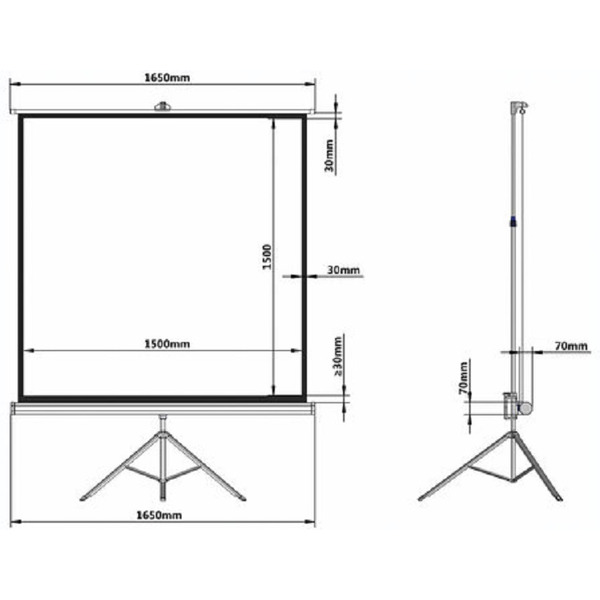 Экран проекционный на треноге BRAUBERG TRIPOD (150х150см), матовый