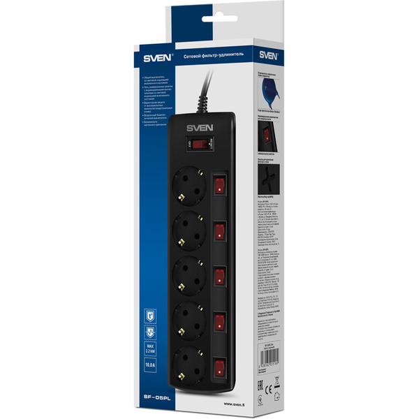 Сетевой фильтр SVEN SF-05PL (1.8 м)